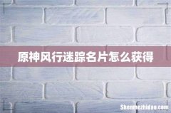 原神风行迷踪名片怎么获得