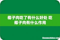椰子肉吃了有什么好处 吃椰子肉有什么作用