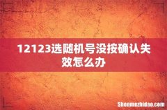 12123选随机号没按确认失效怎么办