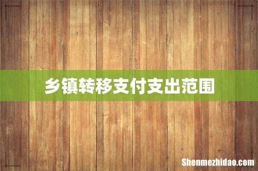 乡镇转移支付支出范围