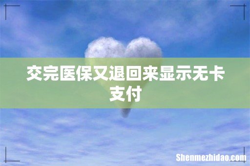 交完医保又退回来显示无卡支付