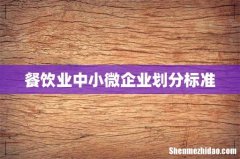餐饮业中小微企业划分标准