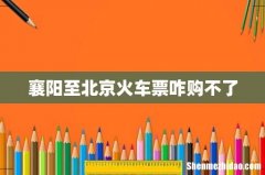 襄阳至北京火车票咋购不了