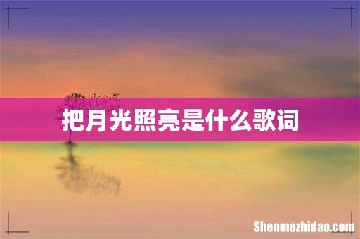 把月光照亮是什么歌词