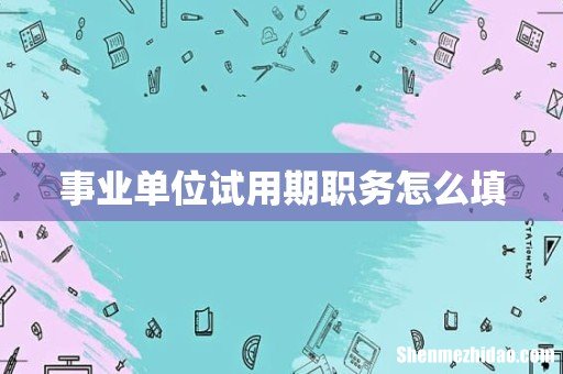 事业单位试用期职务怎么填