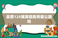 豪爵125翼爽能跑青藏公路吗