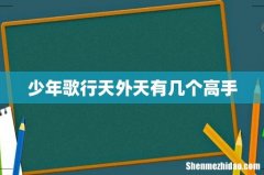 少年歌行天外天有几个高手