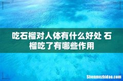 吃石榴对人体有什么好处 石榴吃了有哪些作用