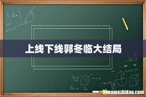 上线下线郭冬临大结局