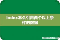 index怎么引用两个以上条件的数据