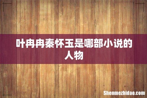 叶冉冉秦怀玉是哪部小说的人物
