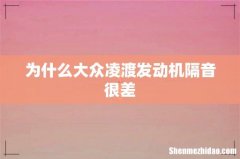 为什么大众凌渡发动机隔音很差