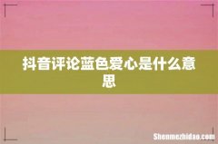 抖音评论蓝色爱心是什么意思