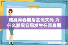 腋臭青春期后会消失吗 为什么腋臭容易发生在青春期