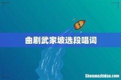 曲剧武家坡选段唱词