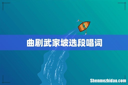 曲剧武家坡选段唱词