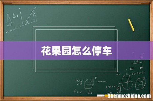 花果园怎么停车