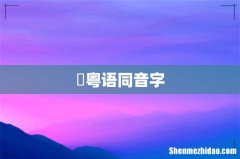 衎粤语同音字