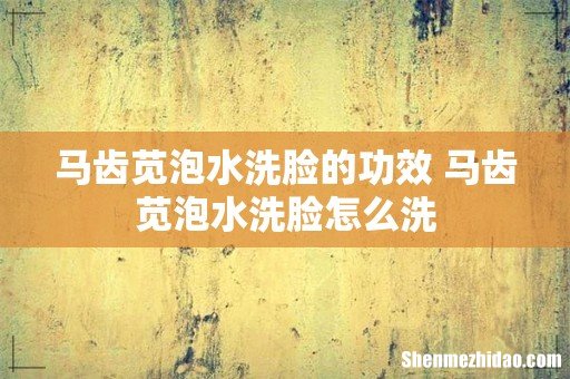 马齿苋泡水洗脸的功效 马齿苋泡水洗脸怎么洗
