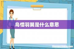 鸟惜羽翼是什么意思