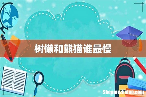 树懒和熊猫谁最慢