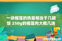 一块榴莲的热量相当于几碗饭 250g的榴莲肉大概几块