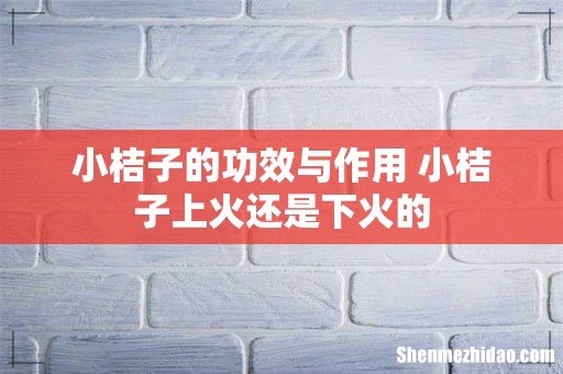 小桔子的功效与作用 小桔子上火还是下火的