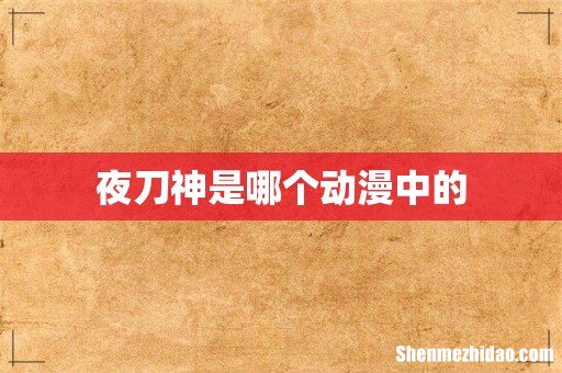夜刀神是哪个动漫中的