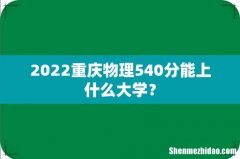 2022重庆物理540分能上什么大学？