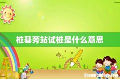 桩基旁站试桩是什么意思