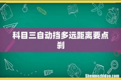 科目三自动挡多远距离要点刹
