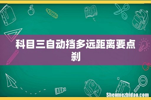 科目三自动挡多远距离要点刹