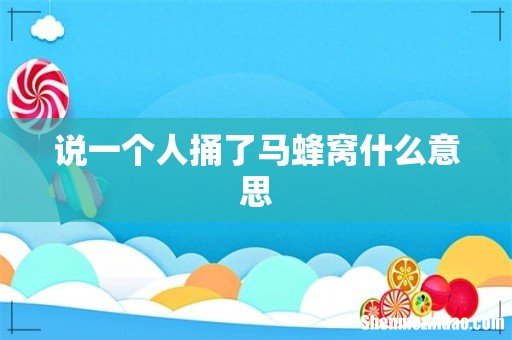 说一个人捅了马蜂窝什么意思