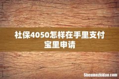社保4050怎样在手里支付宝里申请