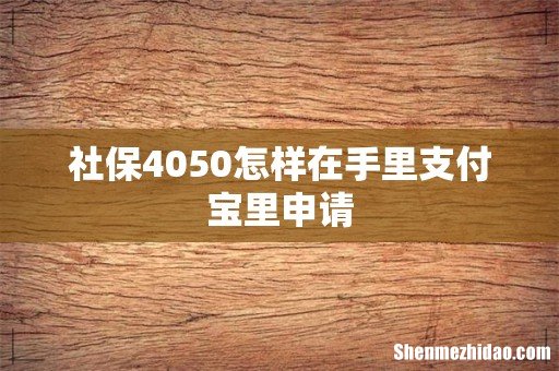 社保4050怎样在手里支付宝里申请
