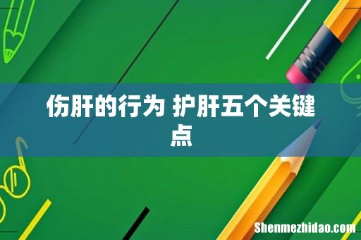 伤肝的行为 护肝五个关键点