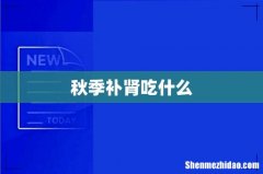 秋季补肾吃什么