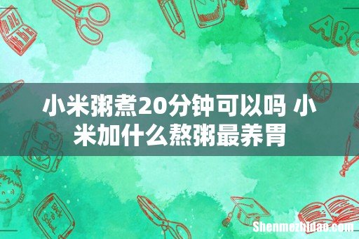 小米粥煮20分钟可以吗 小米加什么熬粥最养胃