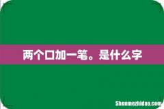 两个口加一笔。是什么字