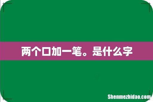 两个口加一笔。是什么字