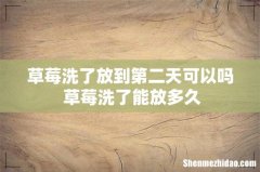 草莓洗了放到第二天可以吗 草莓洗了能放多久