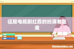 征服电视剧红霞的扮演者是谁