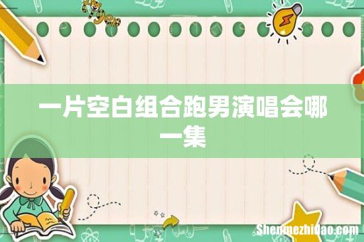 一片空白组合跑男演唱会哪一集