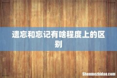 遗忘和忘记有啥程度上的区别