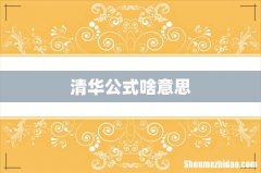 清华公式啥意思