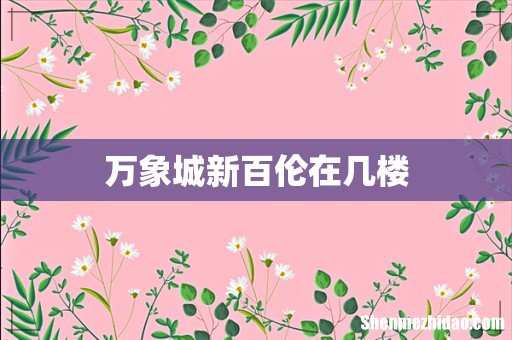 万象城新百伦在几楼
