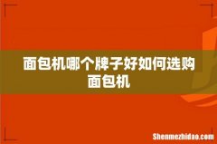 面包机哪个牌子好如何选购面包机