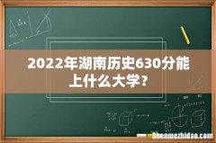 2022年湖南历史630分能上什么大学？