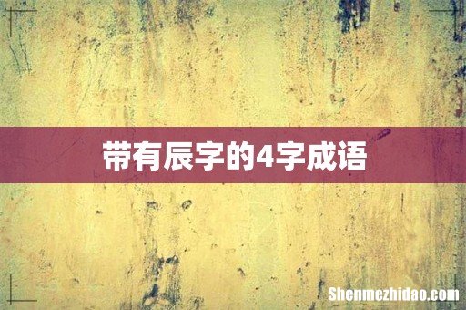 带有辰字的4字成语