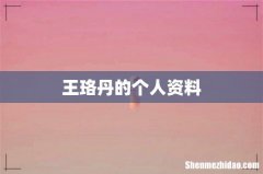 王珞丹的个人资料
